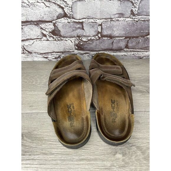 Rohde Soltau Brown Leather Casual Strap Mules Sandals Men’s Sz 10M US/43EU - Picture 6 of 16